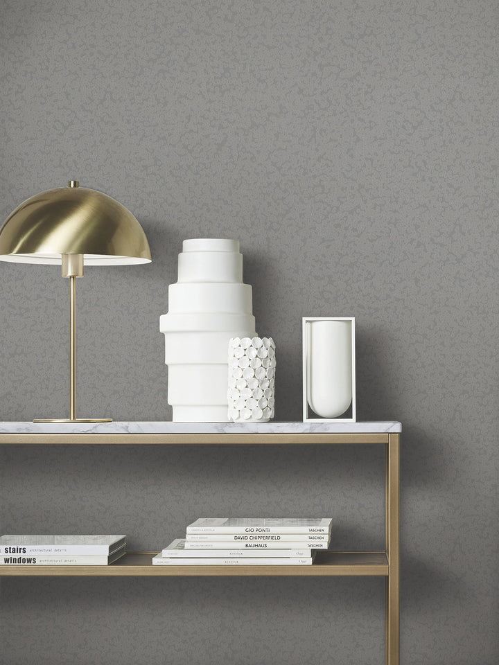 Hudson Pewter Hammered Metal Wallpaper by Antonina Vella Designer