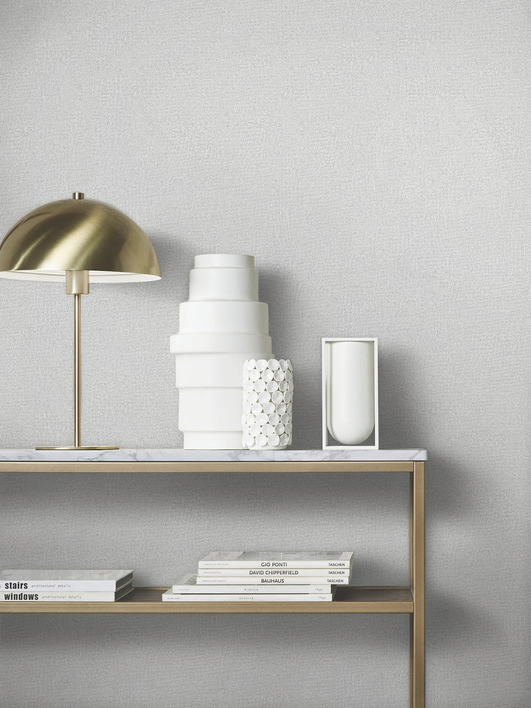 Garden Stone Grey Textured Wallpaper by Antonina Vella Designer
