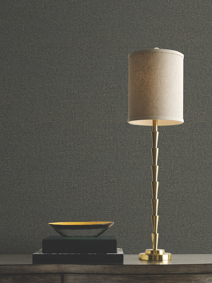 Garden Stone Charcoal Textured Wallpaper by Antonina Vella Designer