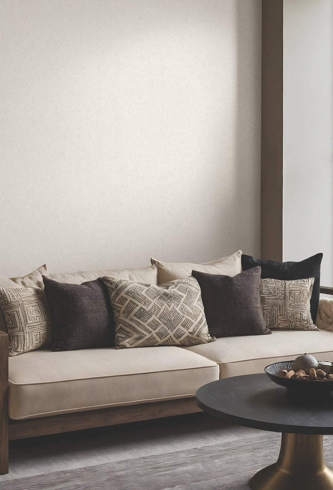 Dustan Cream Distressed Wallpaper by Antonina Vella Designer