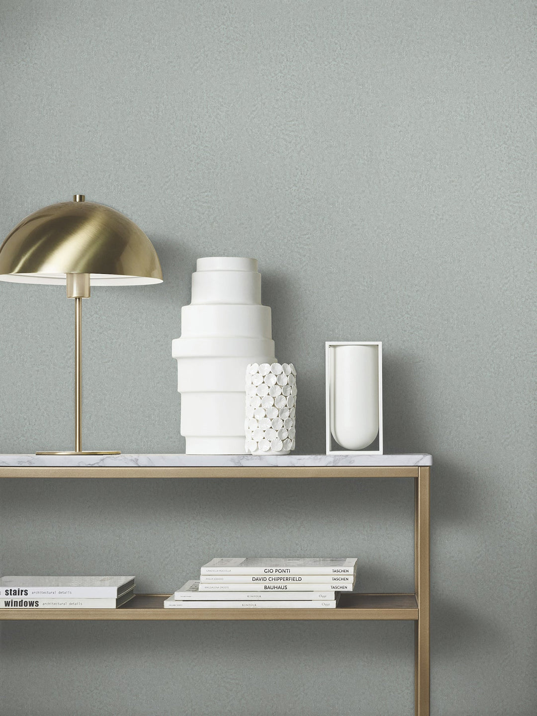 Jemma Aqua Distressed Wallpaper by Antonina Vella Designer