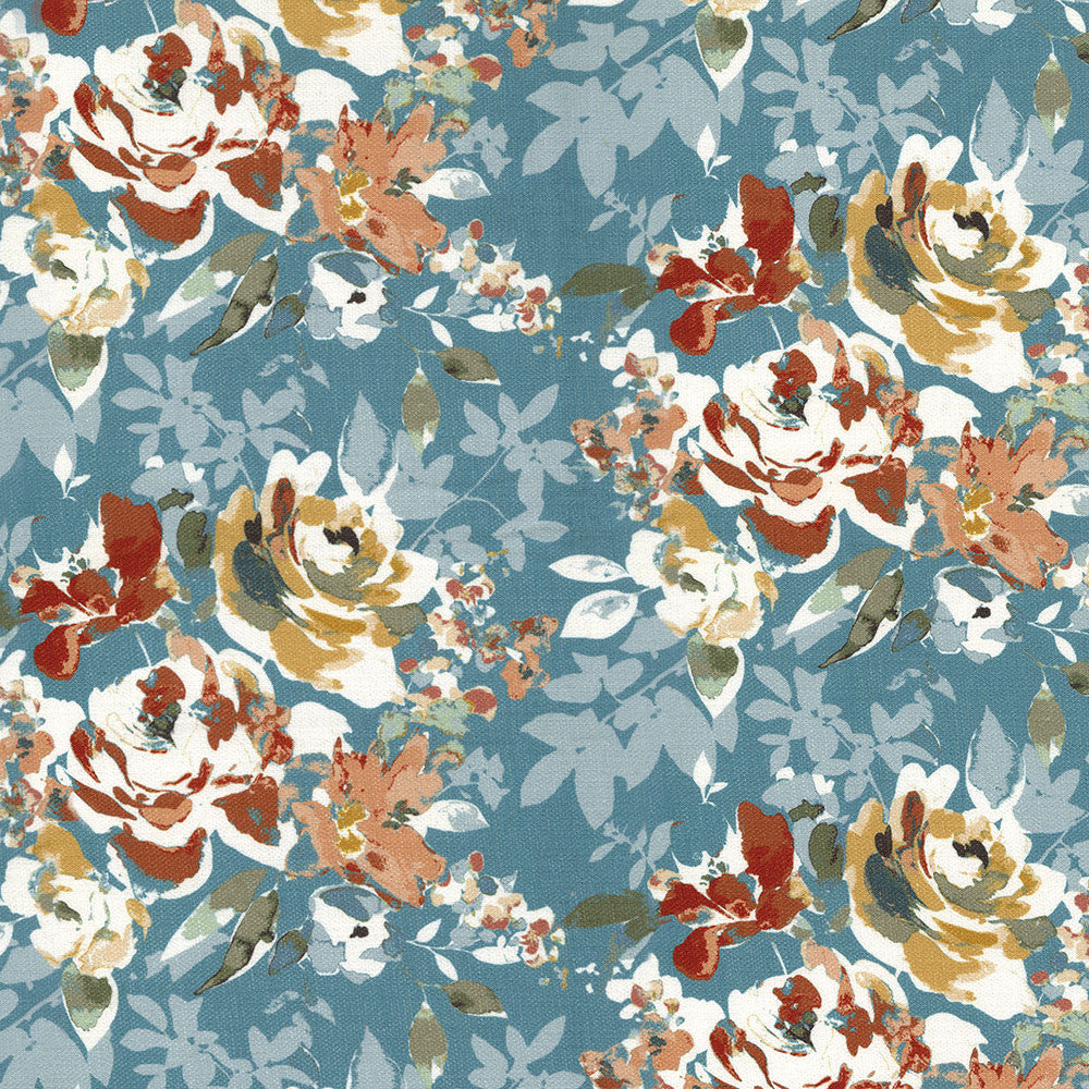 Madeline 32 Teal Mix by ABBEYSHEA Fabric 100% Polyester CN 350,000 Double Rubs (Wyzenbeek) </p><p>Repeat: Horizontal: 13.1 in. (33.27 cm) up the roll and Vertical: 6.7 in. (17 cm) across the roll 54 in. (137 cm) - Fabric Carolina -