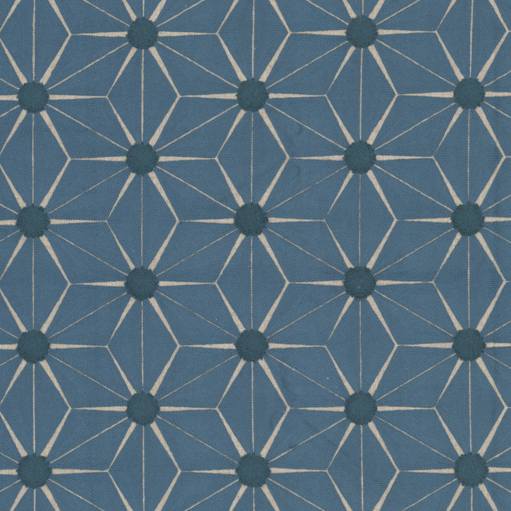 Major 3 Bluebird by Stout Fabric Stout Fabric Major 3 BluebirdFabric COMFORTABLE LIVING MOONSTONE/NAVY 70%SVI 30%LIN %CEMB INDIA </p><p>Repeat: H: 7.875, V: 4.750 53 in - Fabric Carolina -