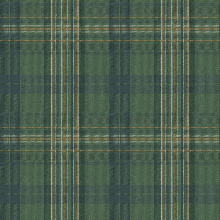Austin Green Plaid Wallpaper by Chesapeake Gentlemen's Quarters Covers about 56.4 square feet 20.5-in by 33-ft long roll Prepasted 10.3 - Fabric Carolina -