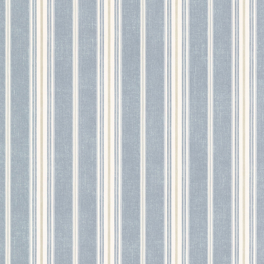 Cooper Denim Cabin Stripe Wallpaper by Chesapeake Gentlemen's Quarters Covers about 56.4 square feet 20.5-in by 33-ft long roll Prepasted 0 - Fabric Carolina -