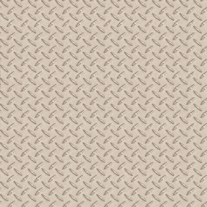 Kipling Silver Diamond Plate Wallpaper by Chesapeake Gentlemen's Quarters Covers about 56.4 square feet 20.5-in by 33-ft long roll Prepasted 20.5 - Fabric Carolina -
