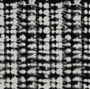 Managua Black White by Norbar Designer Fabric DEL SOL 100% SOLUTION DYED POLYESTER CHINA 13 1/4"V 7 1/4"H 54 - Swanky Fabrics -