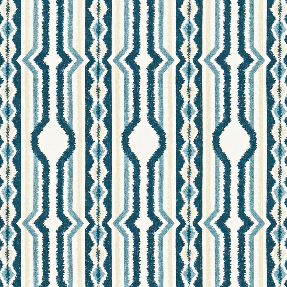 Mandalay 1 Ink by Aoc Fabric COMFORTABLE LIVING AZURE/LAKE 100%COT %BEMB INDIA WYZENBEEK 100 000 DOUBLE RUB WEAR TEST (HEAVY DUTY) Horizontal: 8.625 and Vertical: 15.500 51.5 in - Fabric Carolina -