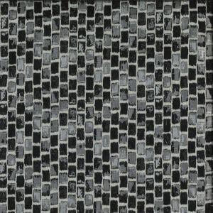 Marion Black by Norbar Designer Fabric 70 POLY 20 LUREX 10 LINEN CHINA 9 1/2"V - 13 3/4"H 110 - Swanky Fabrics -