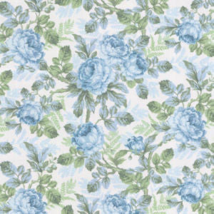 Martinique Blue Green by Norbar Designer Fabric ROMANCE 100% COTTON INDIA 17 3/4"V 36"H 55 - Swanky Fabrics -
