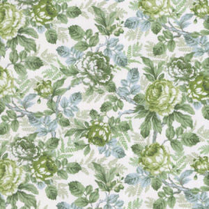 Martinique Green by Norbar Fabric ROMANCE 100% COTTON INDIA 17 3/4"V 36"H 55 - Fabric Carolina -