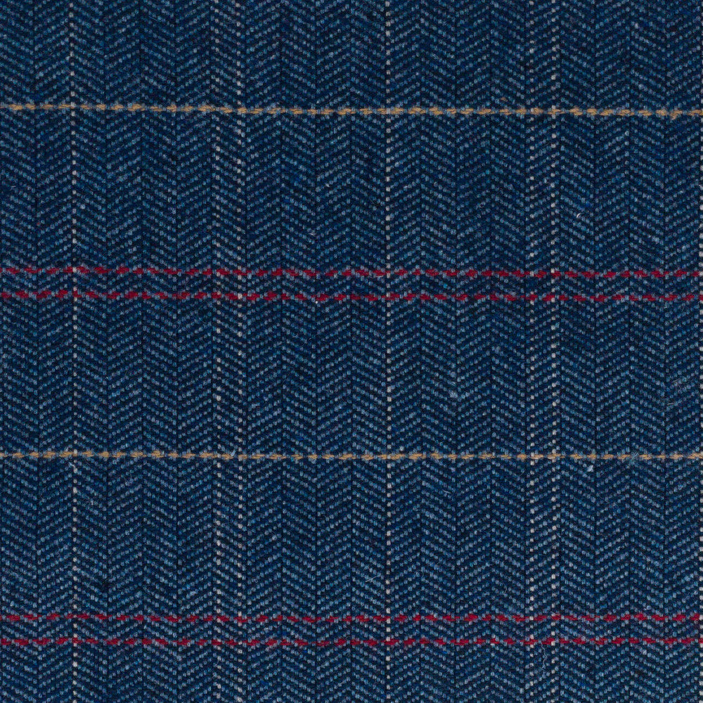 Matlock 1 Sapphire by Stout Designer Fabric RAINBOW LIBRARY DENIM/INDIGO 40%WOL 35%POL 15%NYL 10%ACR INDIA Horizontal: 3.375 and Vertical: 3.375 55 in - Swanky Fabrics -