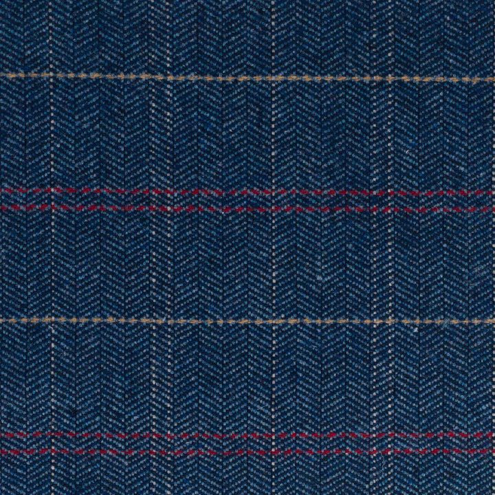 Matlock 1 Sapphire by Stout Designer Fabric RAINBOW LIBRARY DENIM/INDIGO 40%WOL 35%POL 15%NYL 10%ACR INDIA Horizontal: 3.375 and Vertical: 3.375 55 in - Swanky Fabrics -