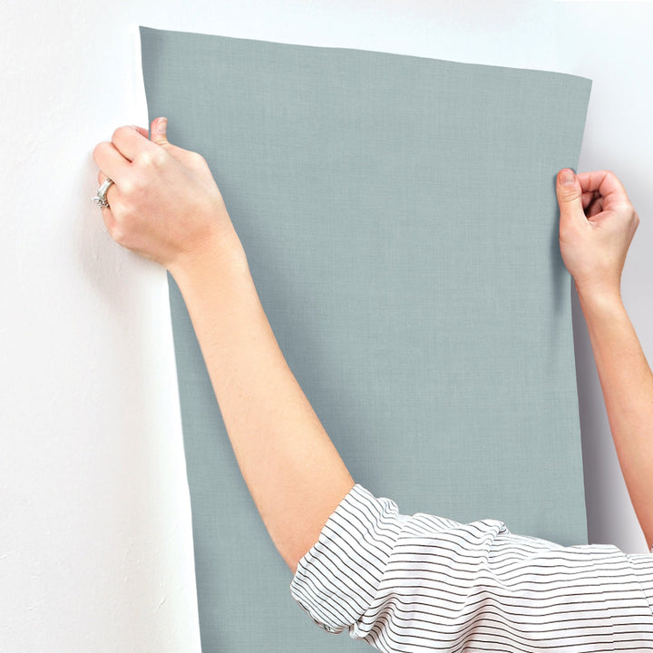 Vava Skymning Light Blue Wallpaper by York Wallcoverings Designer