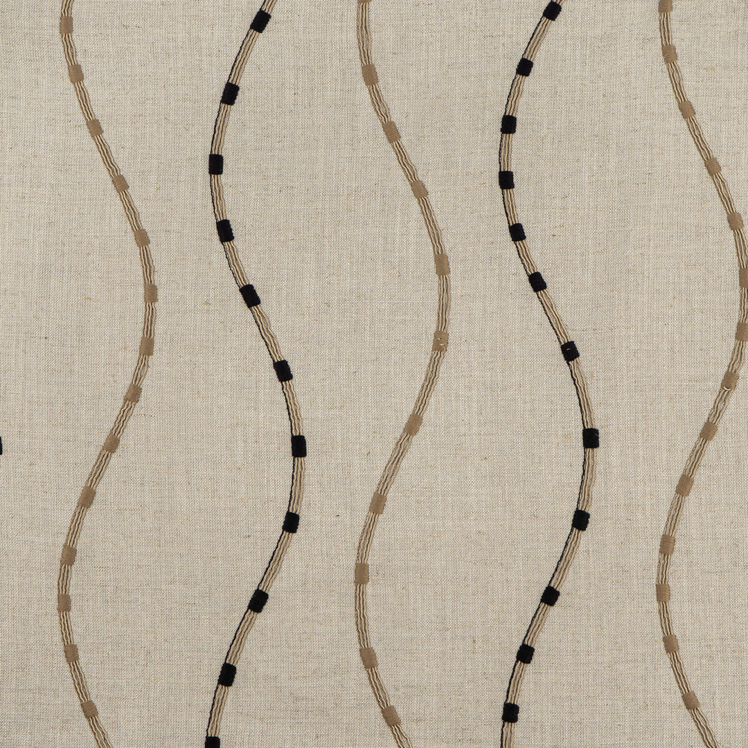 Mattituck # 444 Jet by Maxwell Designer Fabric Color Theory-Vol. X Driftwood BASE: 70% VISCOSE 30% LINEN EMB: 72% COTTON 28% POLYESTER INDIA EMB: V-12.4" H-13.2" W: 53" EMB: 52" - Swanky Fabrics -