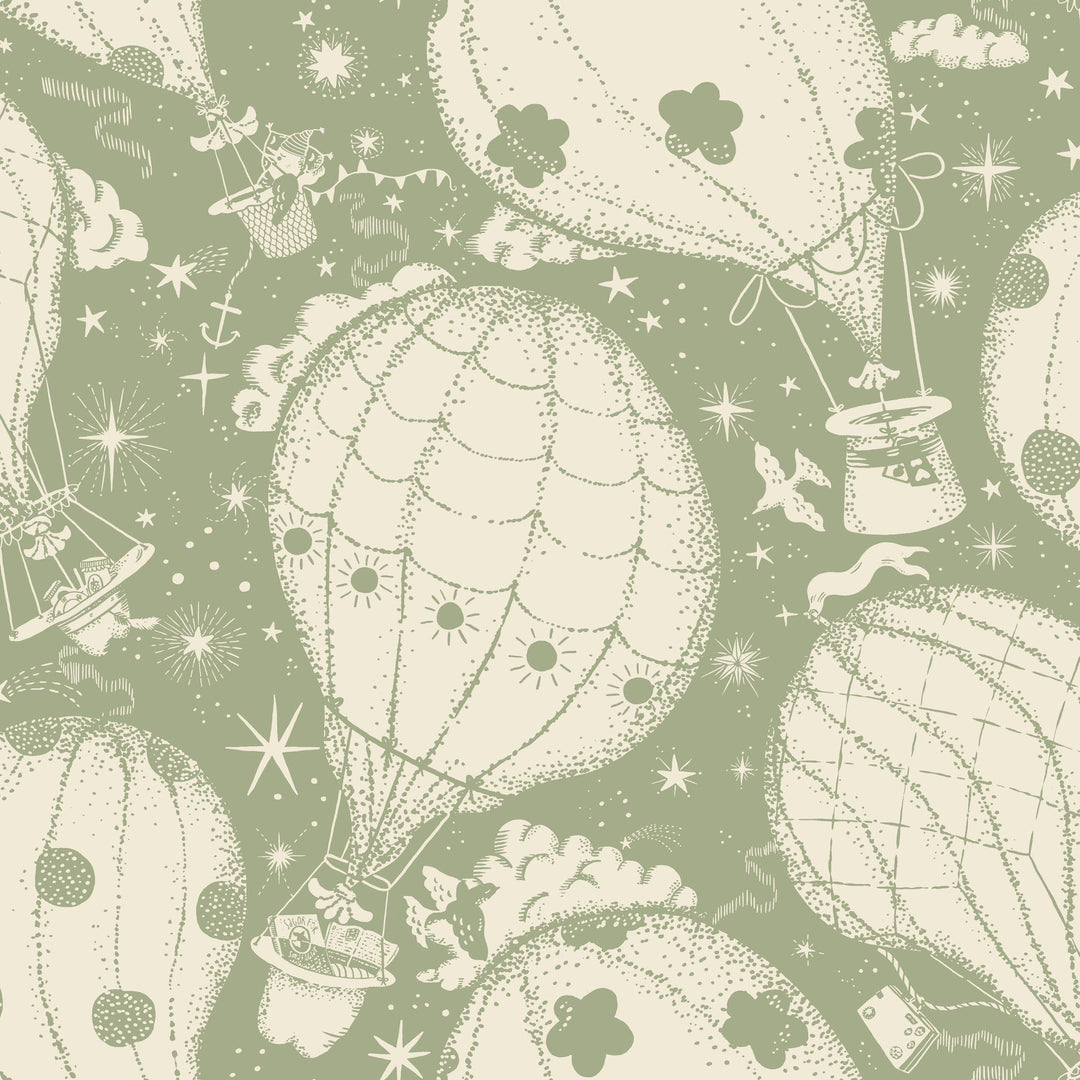 Ballongerna Green Wallpaper by York Wallcoverings Designer
