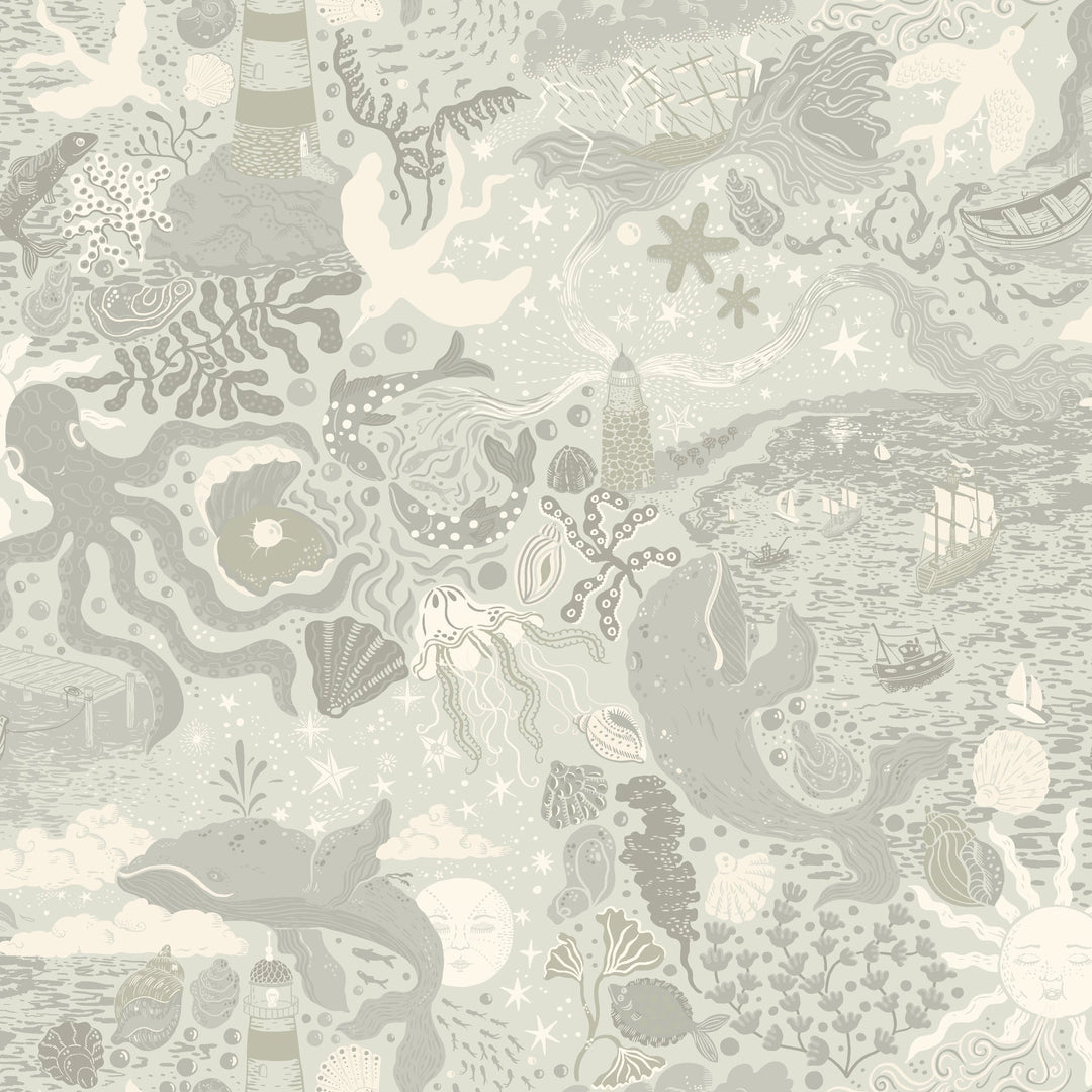 Havet Light Blue Wallpaper by York Wallcoverings Designer