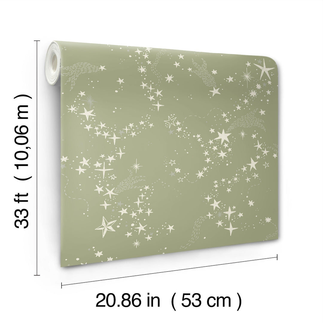 Stjarnhimmel Green Wallpaper by York Wallcoverings Designer