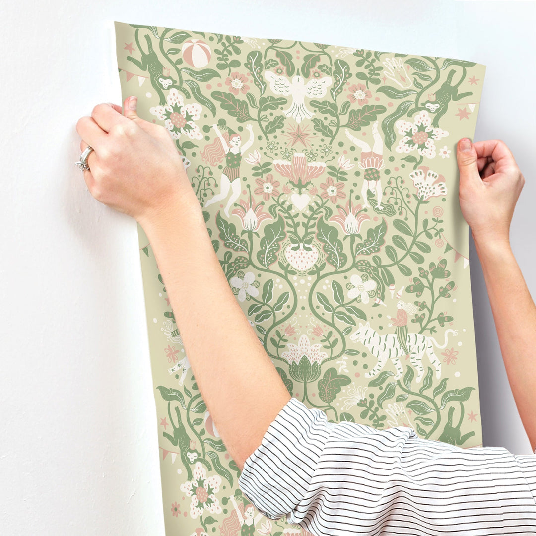 Cirkus Light Green Wallpaper by York Wallcoverings Designer