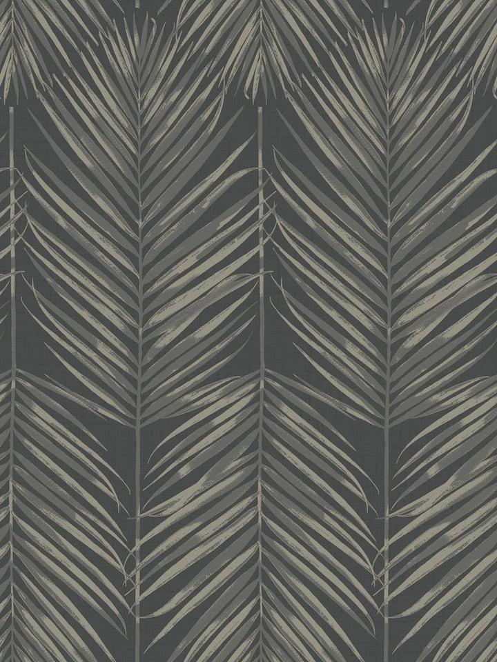Paradise Palm Black Sands by Seabrook Wallpaper Beach House United States 60.75 36" 27" - Fabric Carolina -
