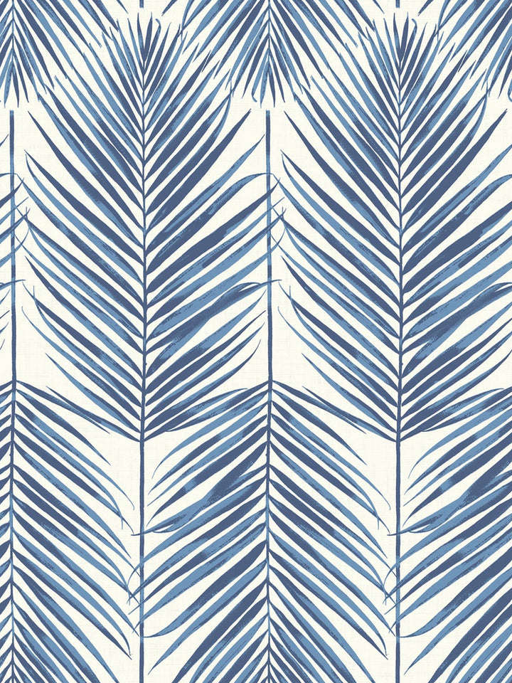Paradise Palm Coastal Blue by Seabrook Wallpaper Beach House United States 60.75 36" 27" - Fabric Carolina -