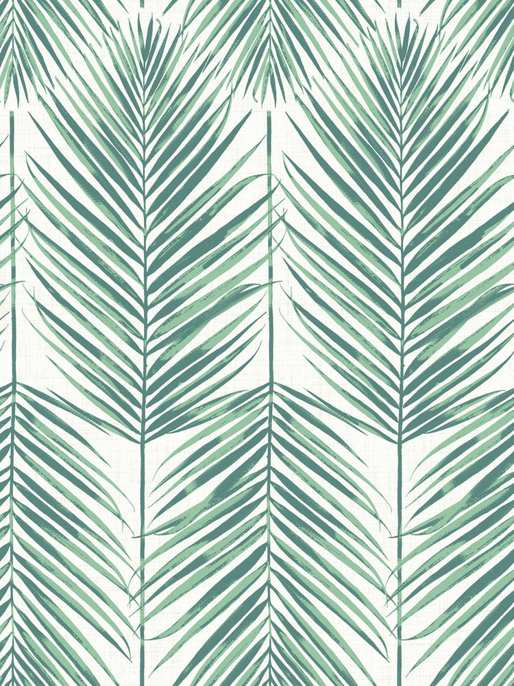 Paradise Palm Tropic Green by Seabrook Wallpaper Beach House United States 60.75 36" 27" - Fabric Carolina -