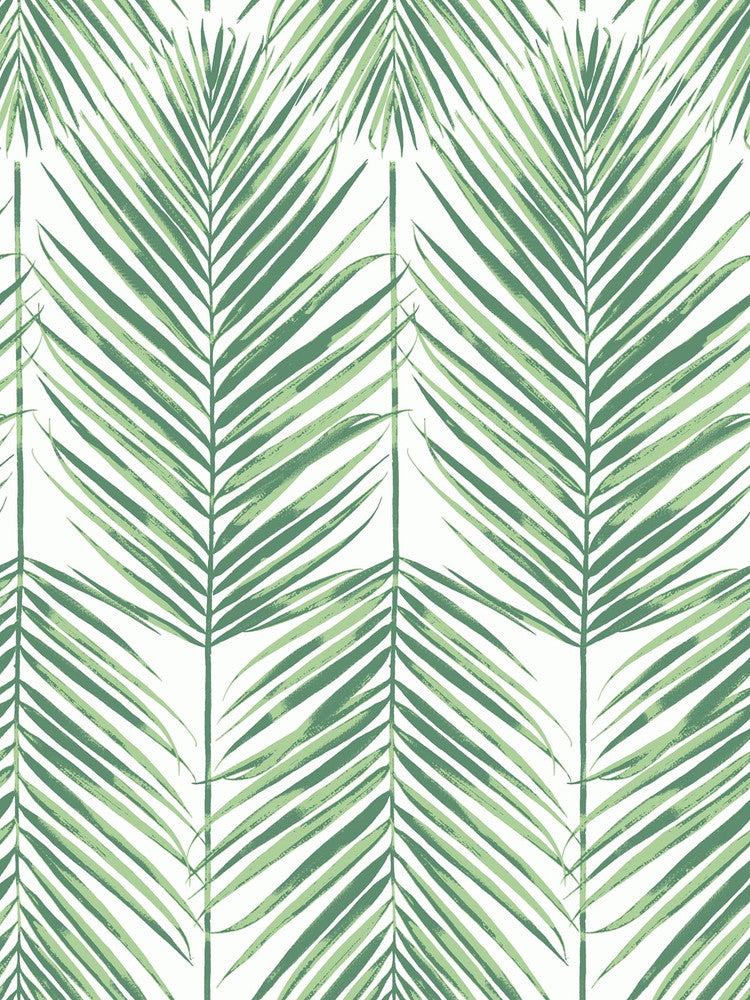 Paradise Palm Greenery by Seabrook Wallpaper Beach House United States 60.75 36" 27" - Fabric Carolina -
