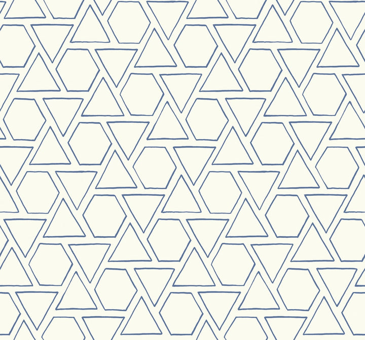 Sun Shapes Coastal Blue by Seabrook Wallpaper Beach House United States 60.75 25.2" 27" - Fabric Carolina -