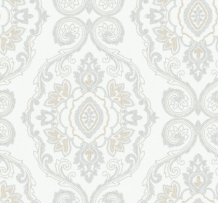 Nautical Damask Sand Dunes by Seabrook Wallpaper Beach House United States 60.75 25.2" 27" - Fabric Carolina -