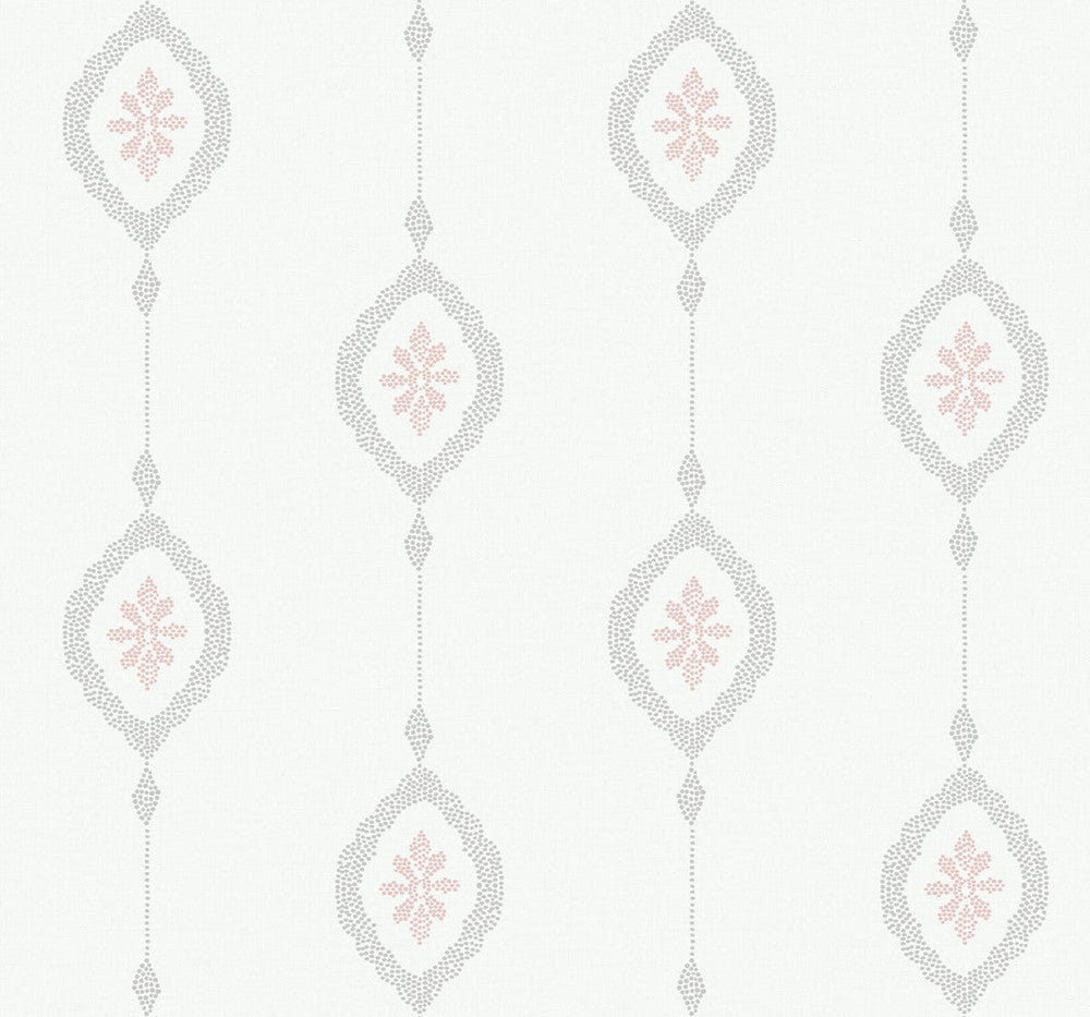Sand Dollar Stripe Pink Sunset by Seabrook Wallpaper Beach House United States 60.75 25.2" 27" - Fabric Carolina -