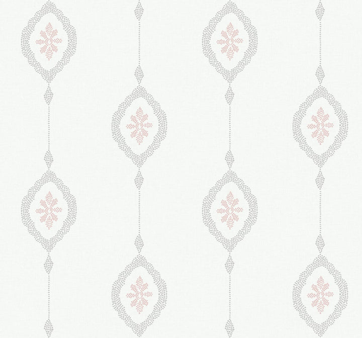 Sand Dollar Stripe Pink Sunset by Seabrook Wallpaper Beach House United States 60.75 25.2" 27" - Fabric Carolina -