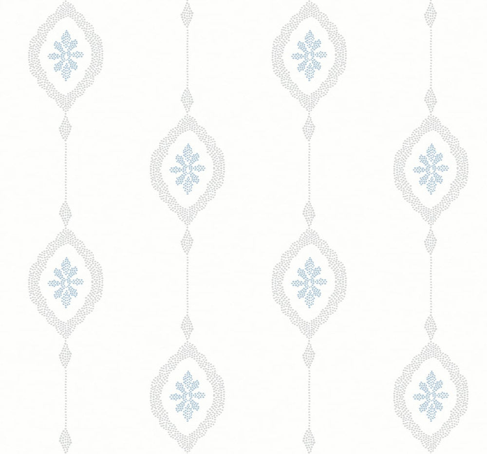 Sand Dollar Stripe Blue Oasis by Seabrook Wallpaper Beach House United States 60.75 25.2" 27" - Fabric Carolina -