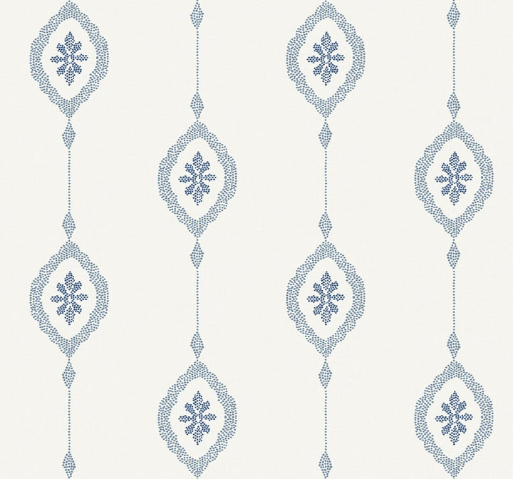 Sand Dollar Stripe Coastal Blue by Seabrook Wallpaper Beach House United States 60.75 25.2" 27" - Fabric Carolina -