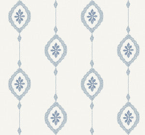 Sand Dollar Stripe Coastal Blue by Seabrook Wallpaper