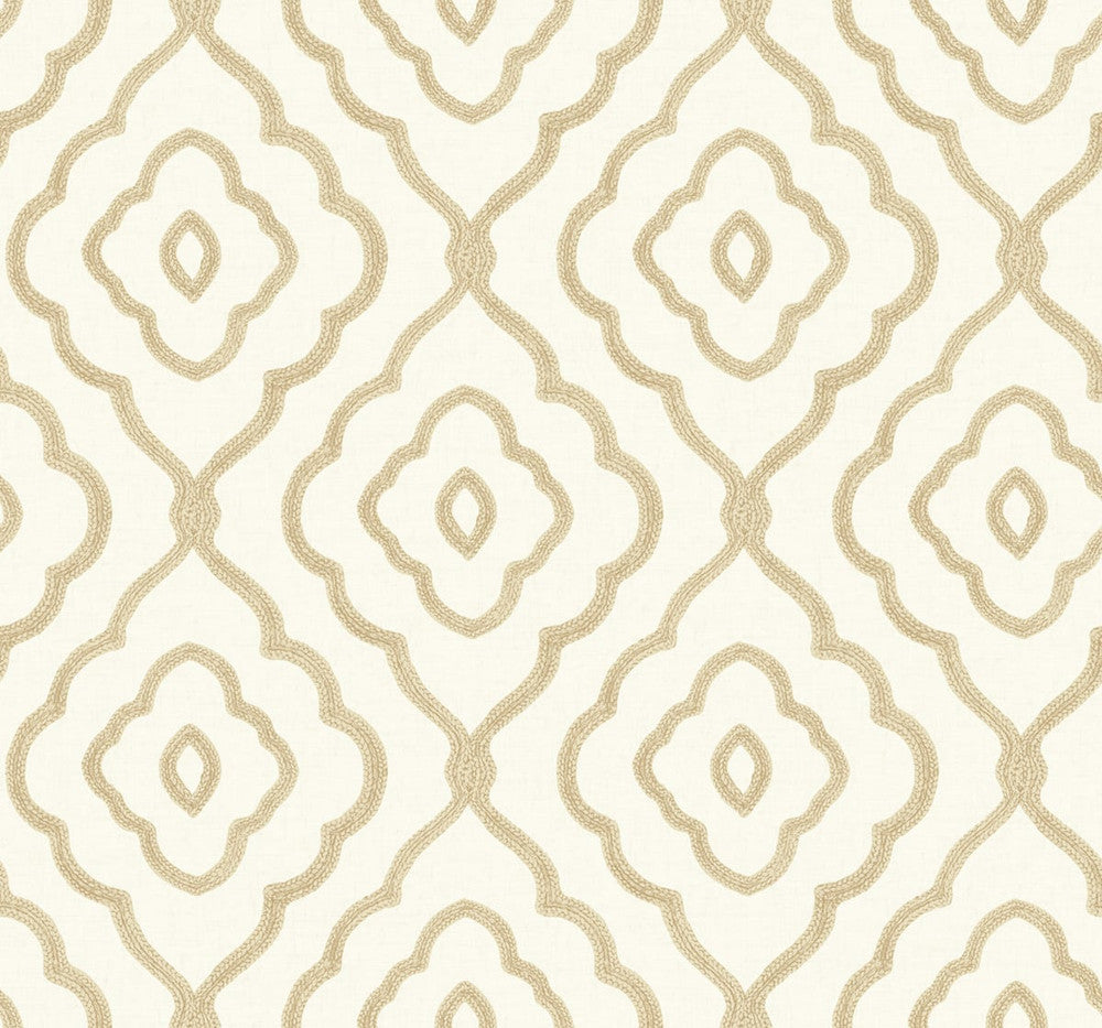 Seaside Ogee Sand Dunes by Seabrook Wallpaper Beach House United States 60.75 12.6" 27" - Fabric Carolina -