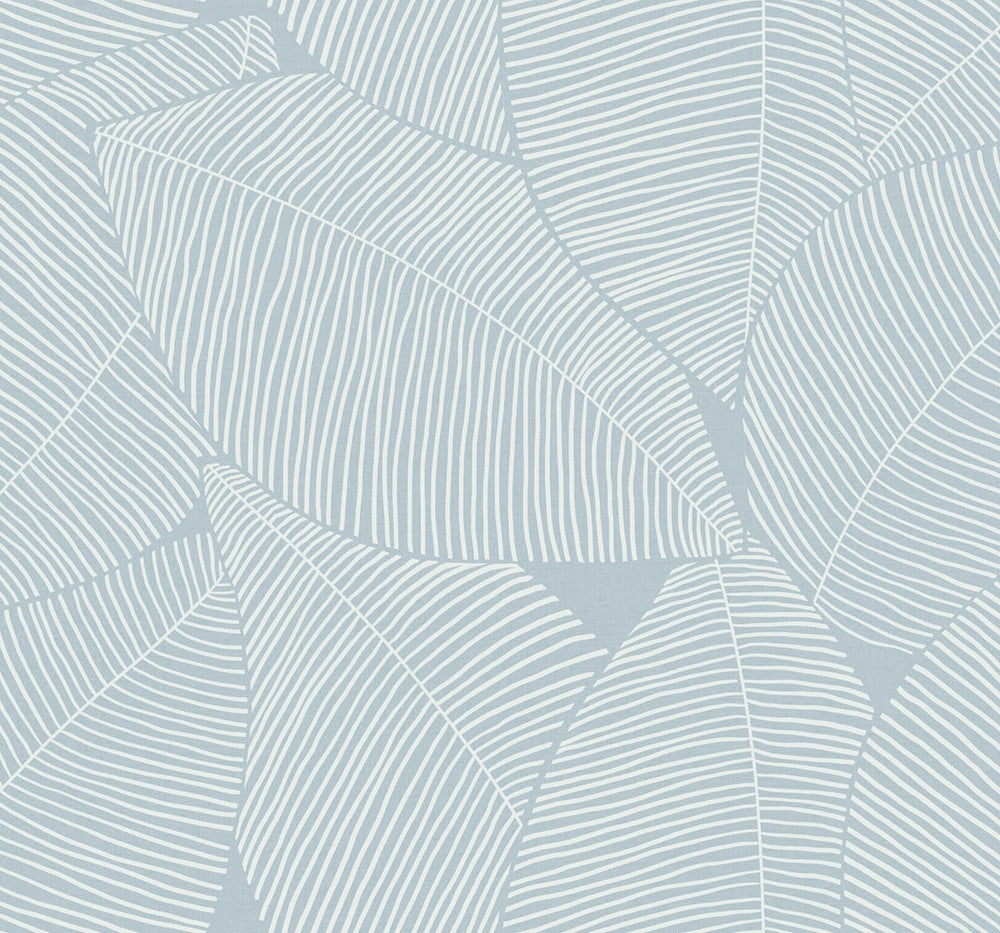 Summer Magnolia Blue Oasis by Seabrook Wallpaper Beach House United States 60.75 25.2" 27" - Fabric Carolina -
