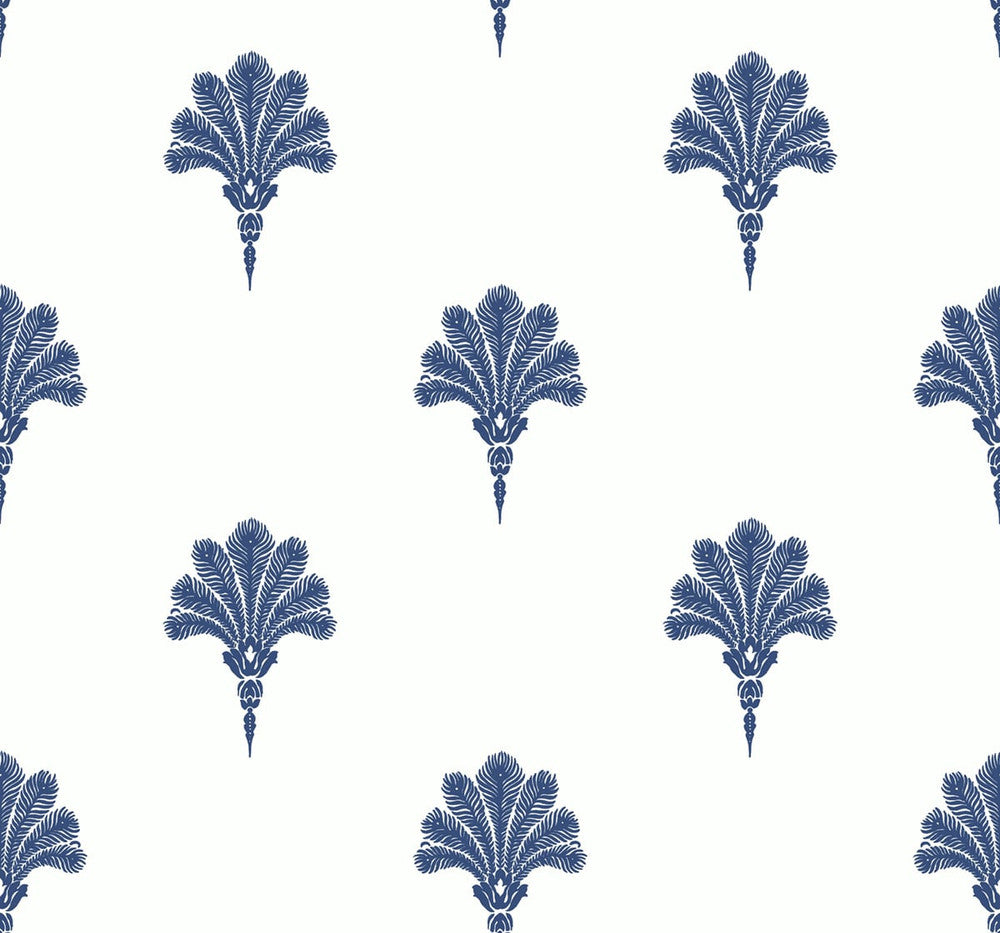 Summer Fan Coastal Blue by Seabrook Wallpaper Beach House United States 60.75 12.6" 27" - Fabric Carolina -