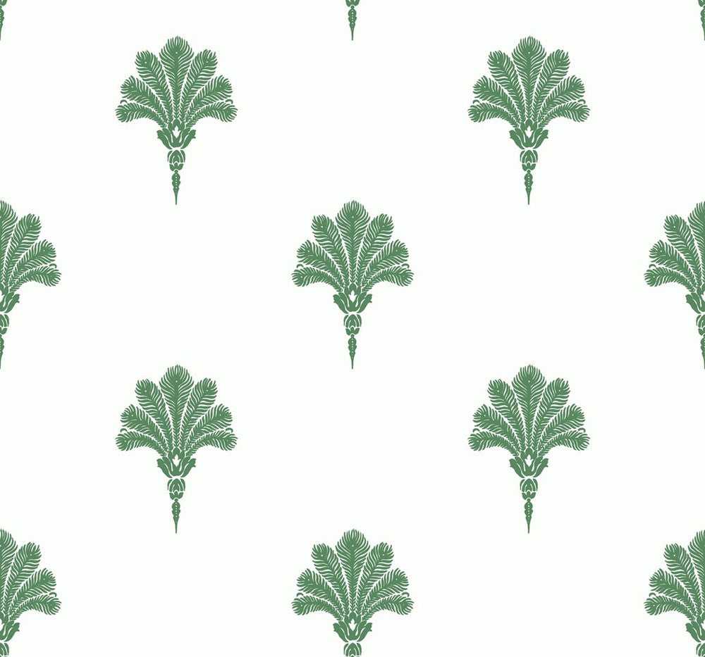 Summer Fan Greenery by Seabrook Wallpaper Beach House United States 60.75 12.6" 27" - Fabric Carolina -