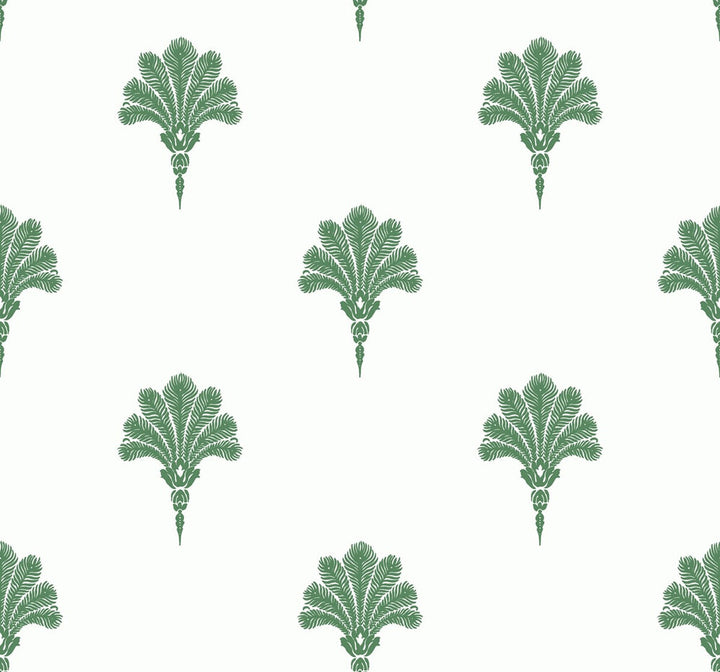 Summer Fan Greenery by Seabrook Wallpaper Beach House United States 60.75 12.6" 27" - Fabric Carolina -