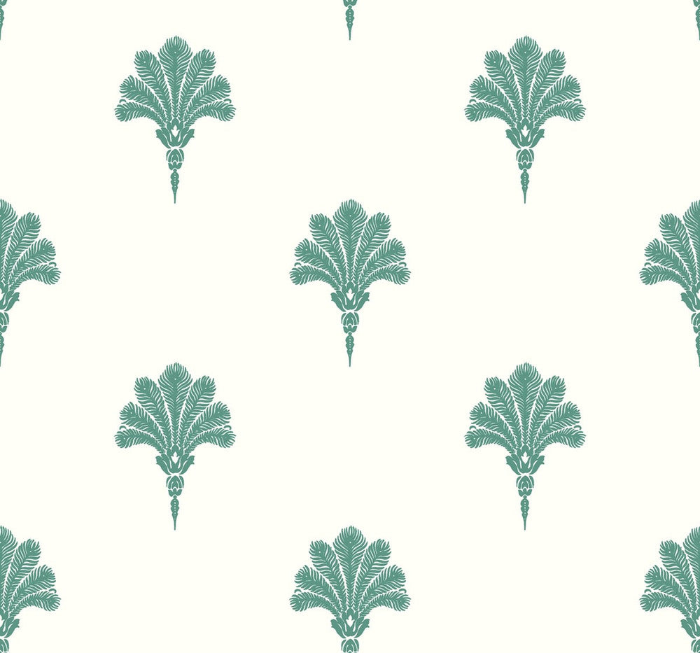 Summer Fan Tropic Green by Seabrook Wallpaper Beach House United States 60.75 12.6" 27" - Fabric Carolina -