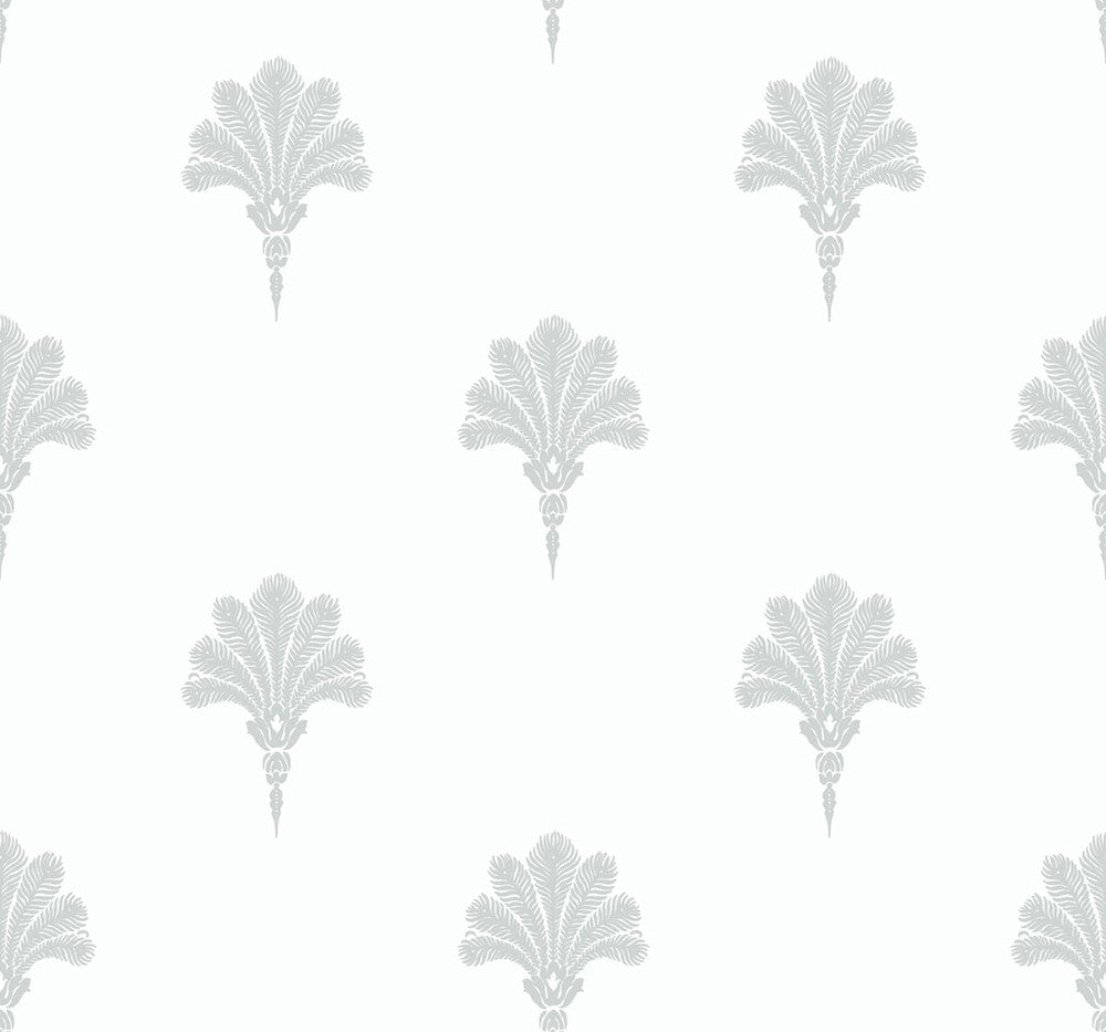 Summer Fan Daydream Gray by Seabrook Wallpaper Beach House United States 60.75 12.6" 27" - Fabric Carolina -