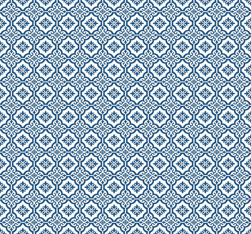 Coastal Tile Coastal Blue by Seabrook Wallpaper Beach House United States 60.75 5.04" 27" - Fabric Carolina -
