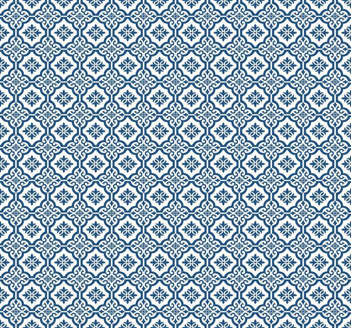 Coastal Tile Coastal Blue by Seabrook Wallpaper Beach House United States 60.75 5.04" 27" - Fabric Carolina -