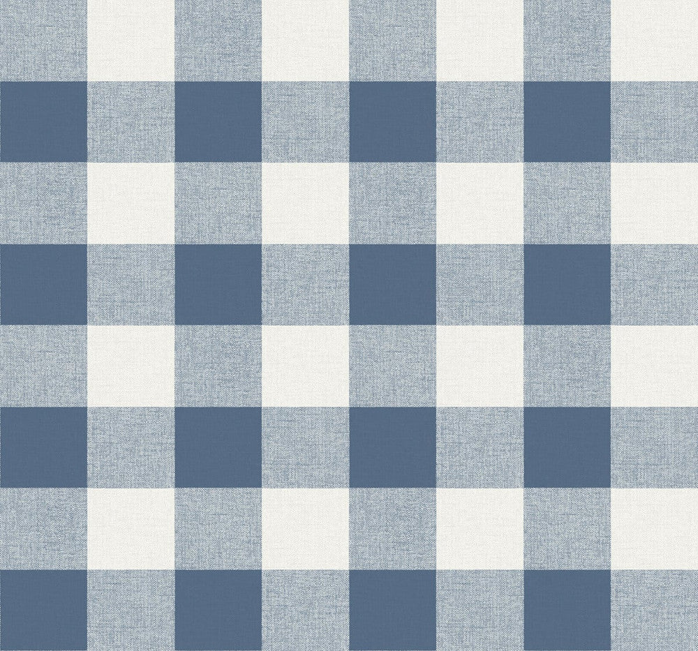 Picnic Plaid Coastal Blue by Seabrook Wallpaper Beach House United States 60.75 6.3" 27" - Fabric Carolina -