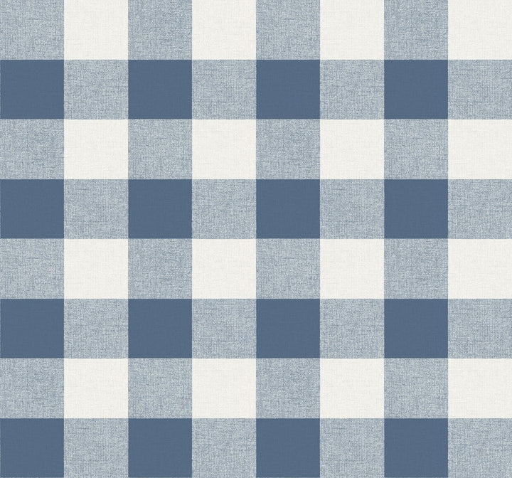 Picnic Plaid Coastal Blue by Seabrook Wallpaper Beach House United States 60.75 6.3" 27" - Fabric Carolina -
