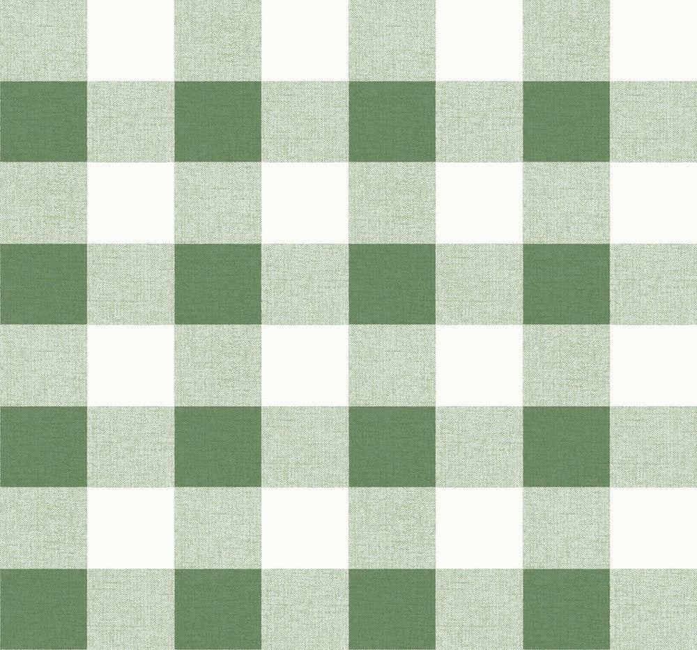 Picnic Plaid Greenery by Seabrook Wallpaper Beach House United States 60.75 6.3" 27" - Fabric Carolina -