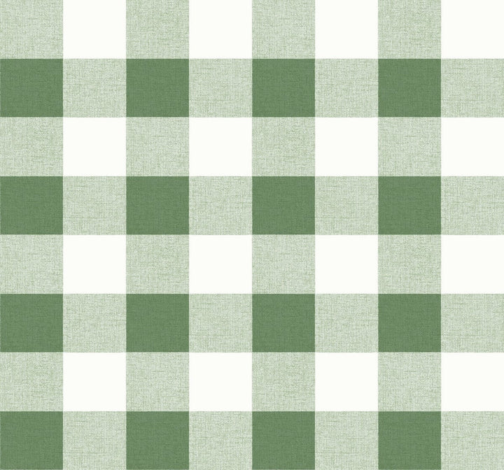 Picnic Plaid Greenery by Seabrook Wallpaper Beach House United States 60.75 6.3" 27" - Fabric Carolina -