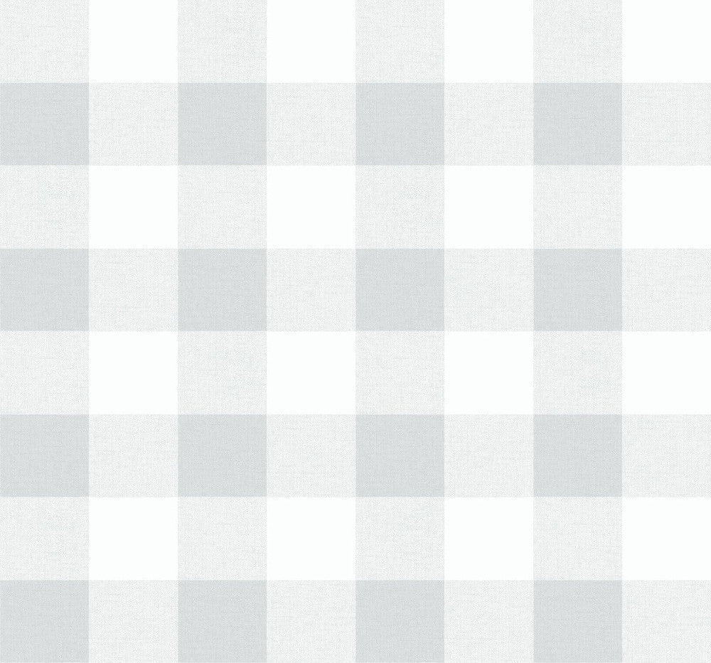 Picnic Plaid Daydream Gray by Seabrook Wallpaper Beach House United States 60.75 6.3" 27" - Fabric Carolina -