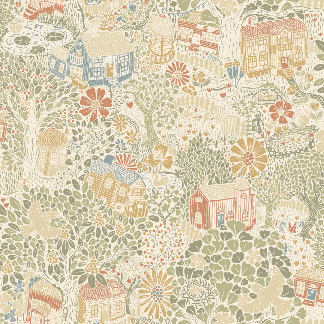 Bygga Bo Neutral Wallpaper by York Wallcoverings Designer