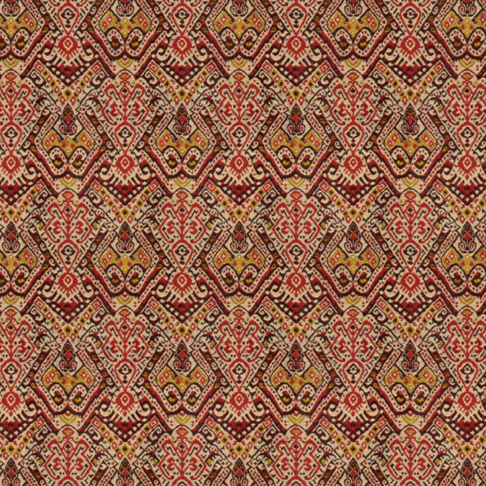 Mckenzie 1 Pepper by Stout Fabric RAINBOW LIBRARY BLOSOM/CRANBERRY 100%POL INDIA Horizontal: 6.875 and Vertical: 14.125 54 in - Fabric Carolina -